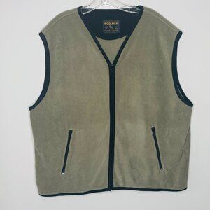 Mens Woolrich Zippered Fleece Vest Size XL Mushroom
